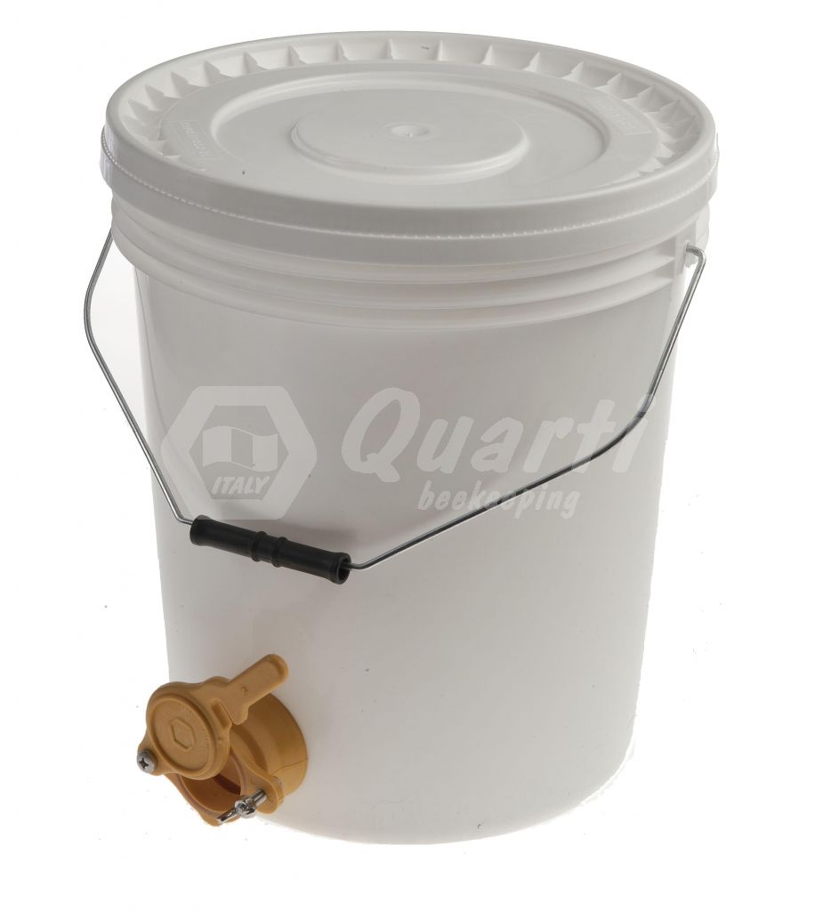 SECCHIO in plastica capienza Kg. 25 con rubinetto - Maturatori contenitori  e filtri per apicoltura – Quarti Italy Srl